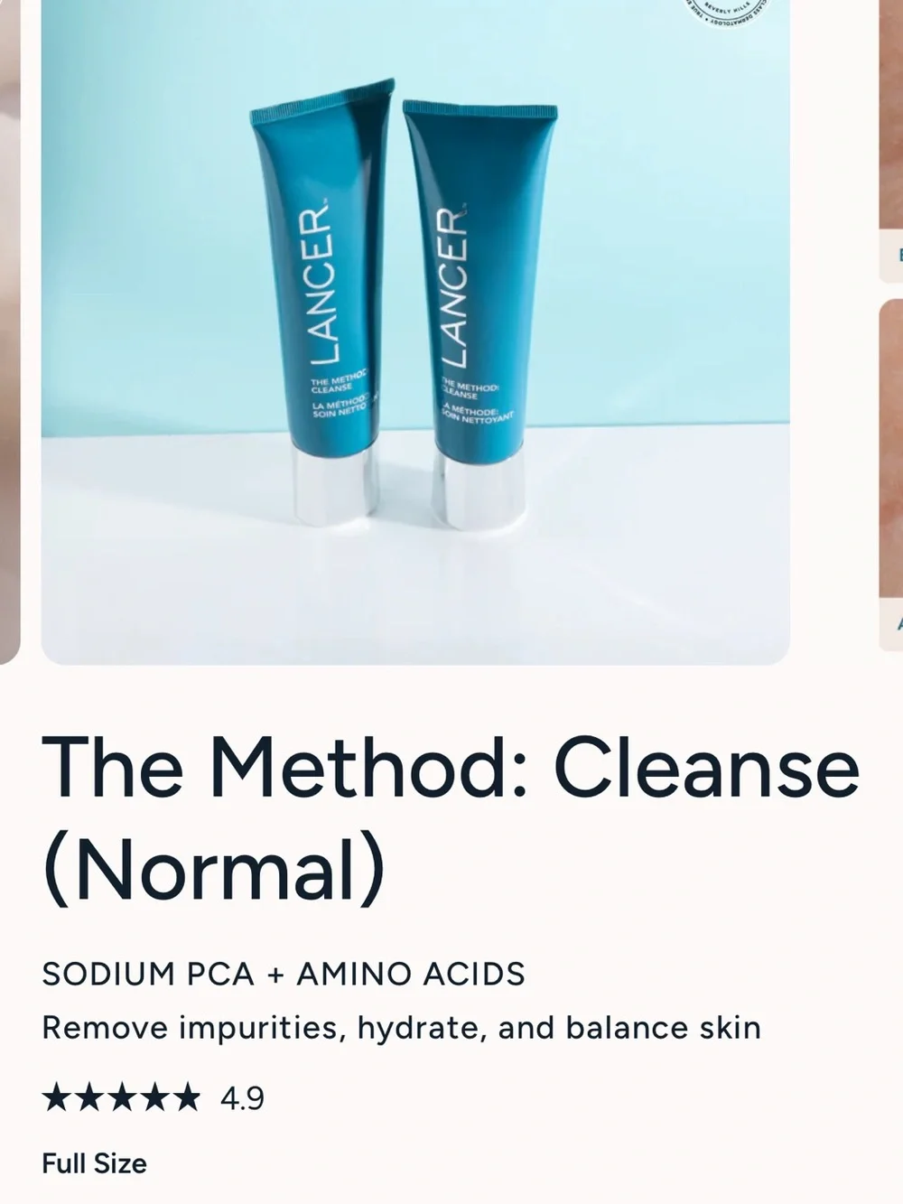 NIB Lancer CLEANSE Normal-Combination Skin Cleanser